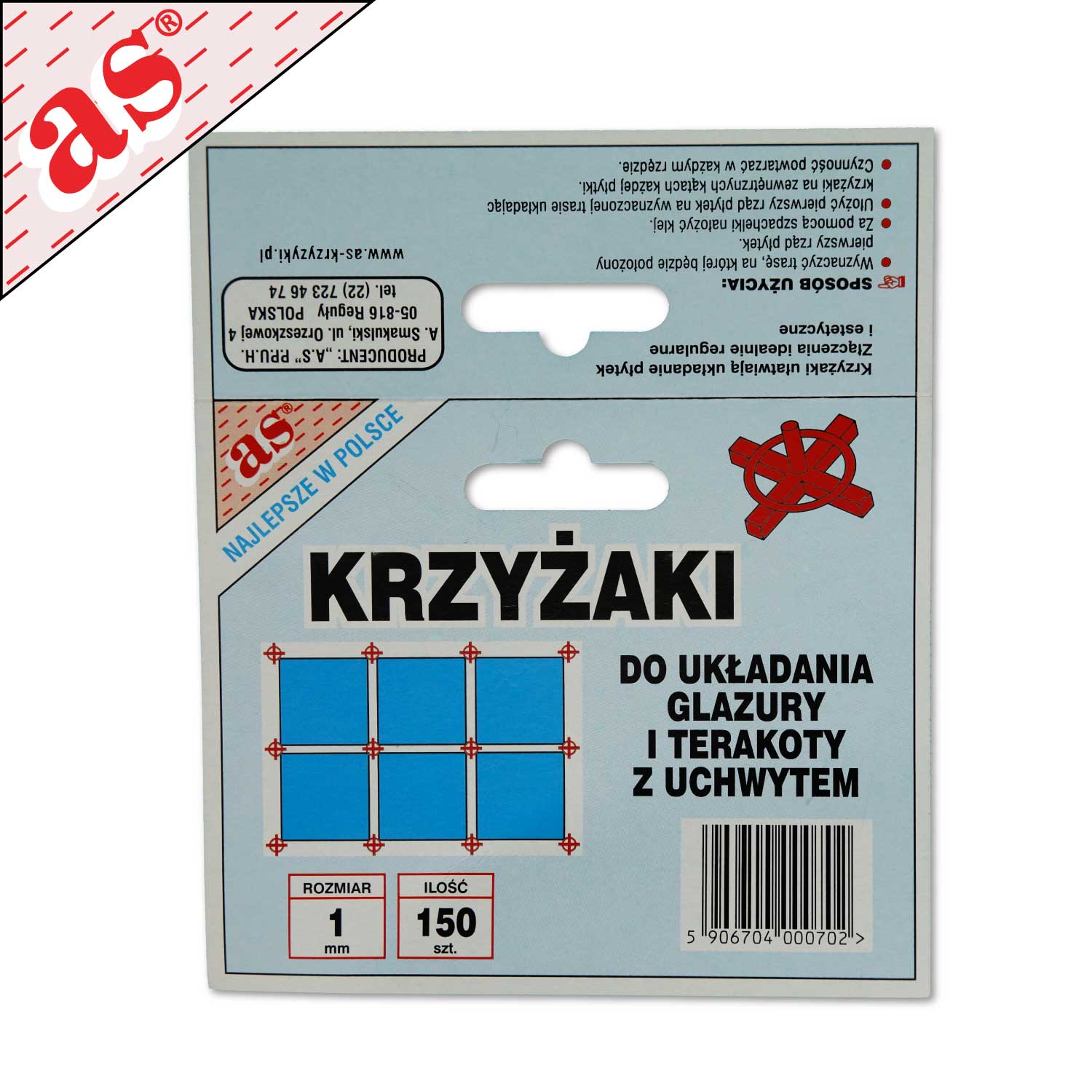 Krzyżyki z uchwytem do glazury - 1,0 mm
