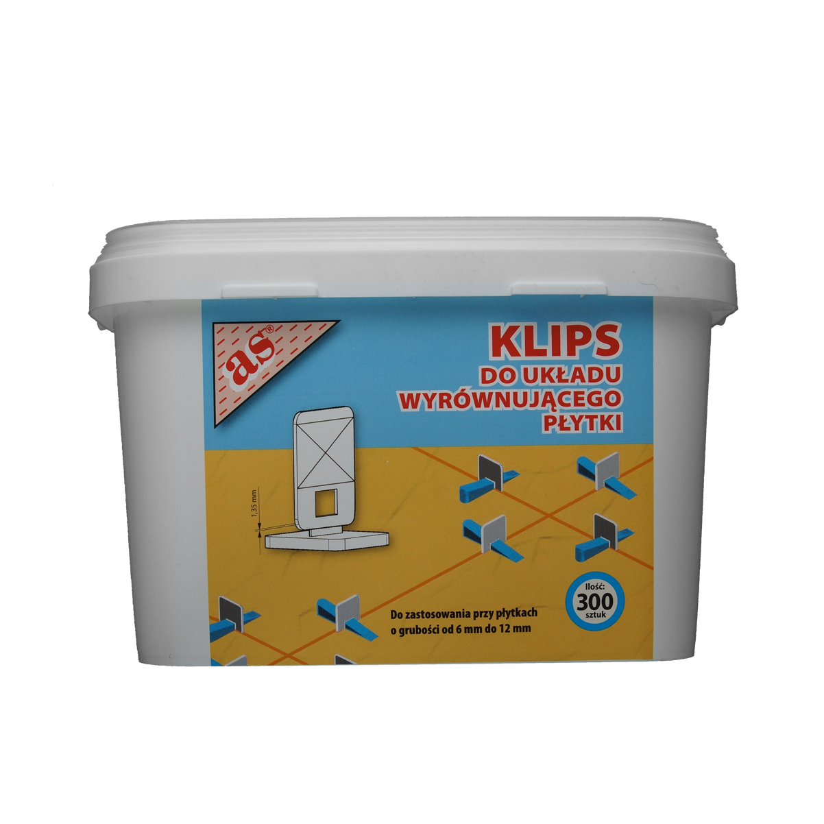 Klipsy wiaderko - System poziomowania płytek 1,3 mm 
