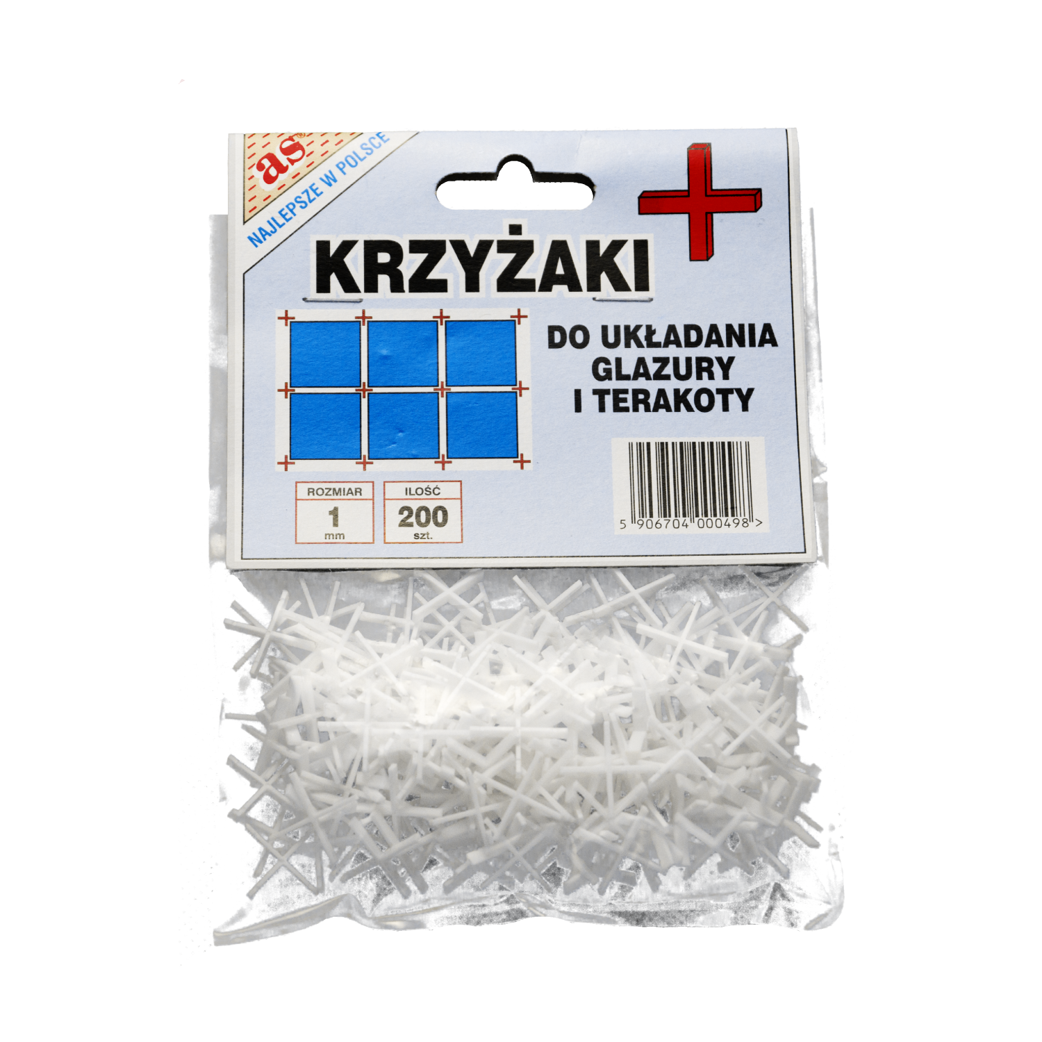 Krzyżyki dystansowe do glazury - 1,0 mm